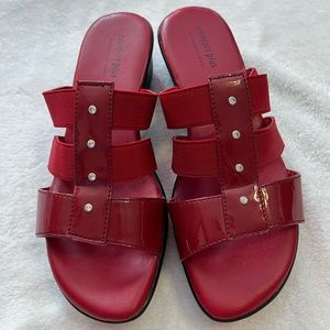 Comfort Plus by Predictions Red Slip on Sandals